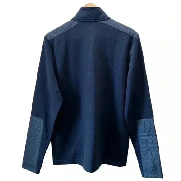 Michael Kors Mens Sweater 1/4 Zip Pullover Cotton Blend Navy Blue Size Medium - Picture 2 of 16